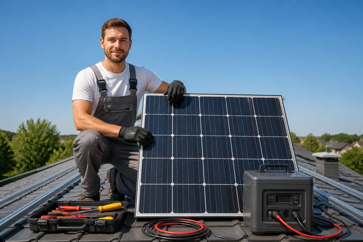 comment installer un panneau solaire avec batterie