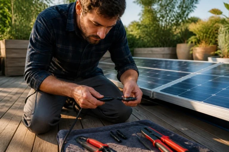 comment brancher un panneau solaire sur une batterie